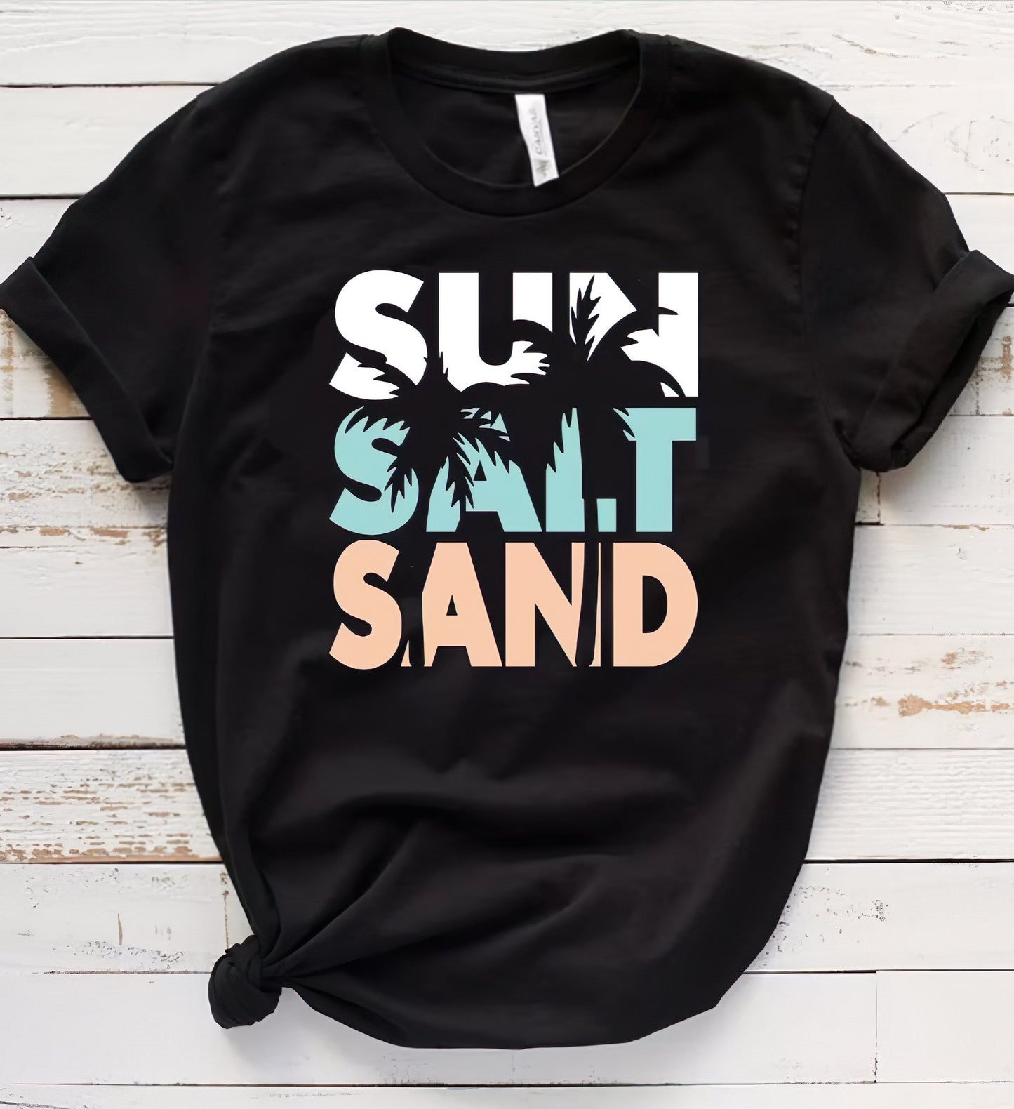 Unisex atostogų marškinėliai: Sun, Sand, Salt,