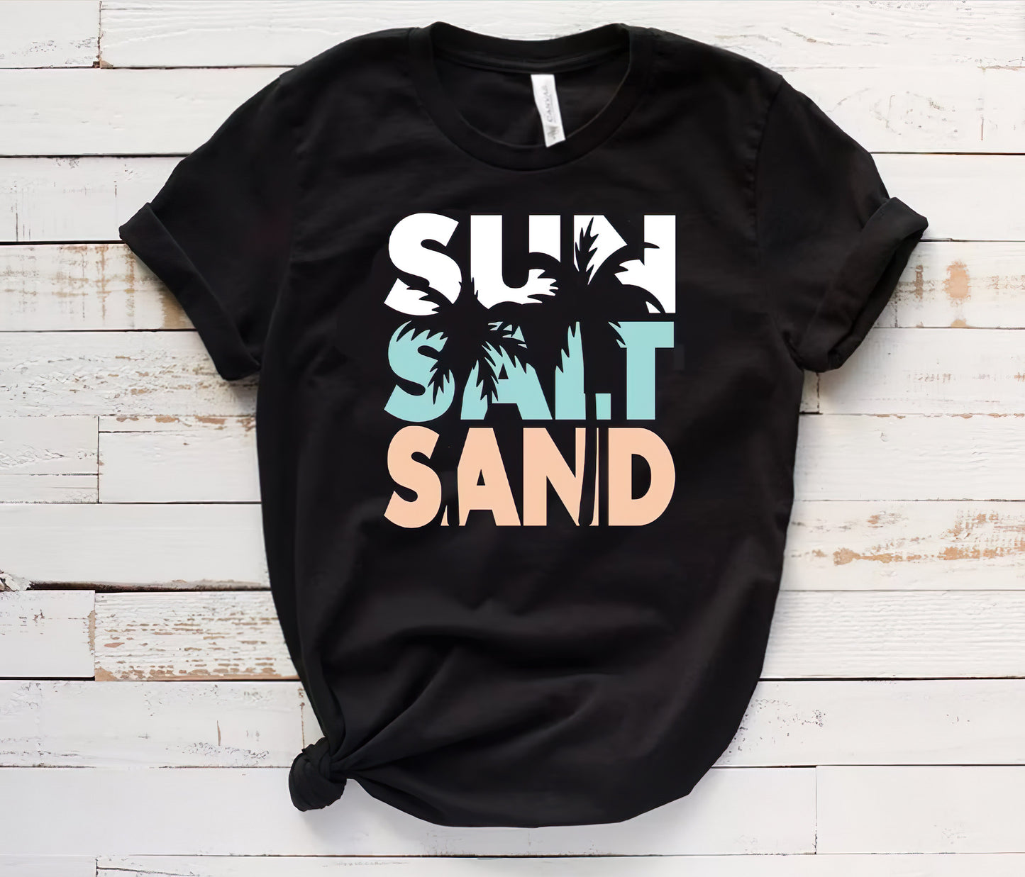 Unisex atostogų marškinėliai: Sun, Sand, Salt,