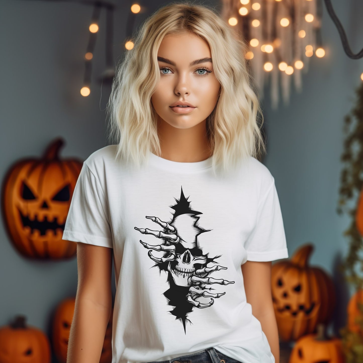 Organinės medvilnės unisex marškinėliai: Baubas viduje