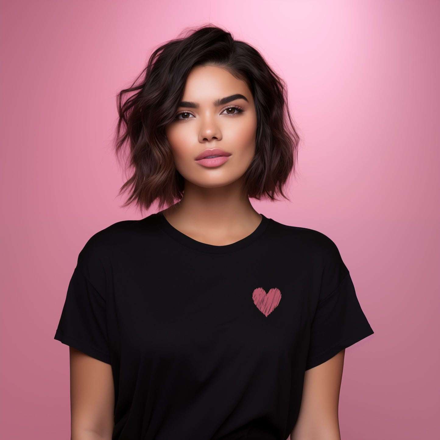 Unisex marškinėliai: Rožinė širdelė