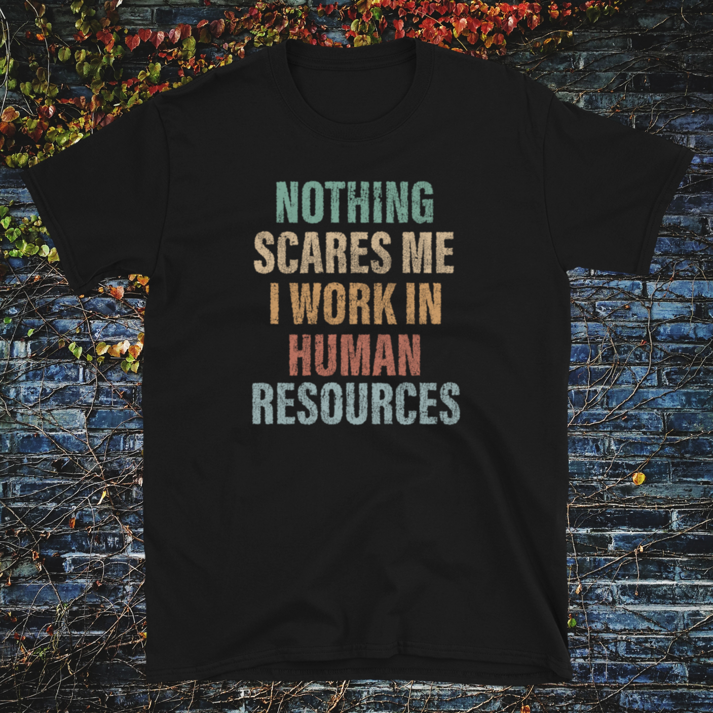Unisex marškinėliai: Nothing scares me, i work in human resources