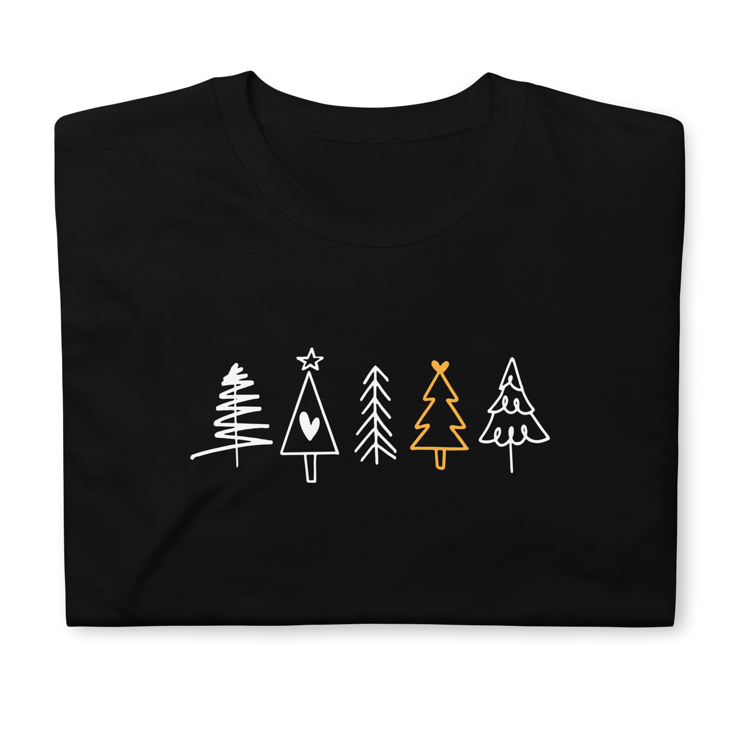 Unisex kalėdiniai marškinėliai: Penkios eglutės