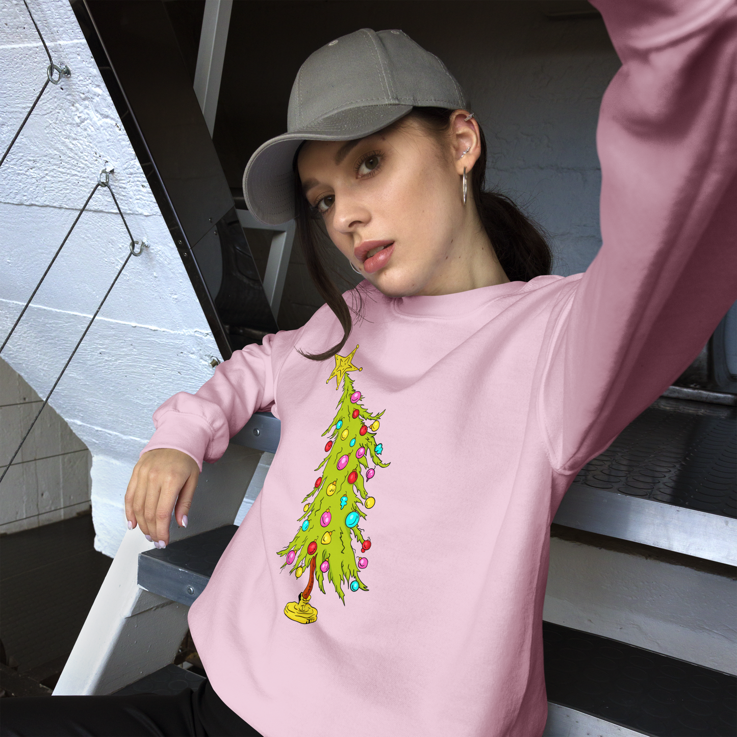 Unisex kalėdinis megztukas: pamišusi eglutė
