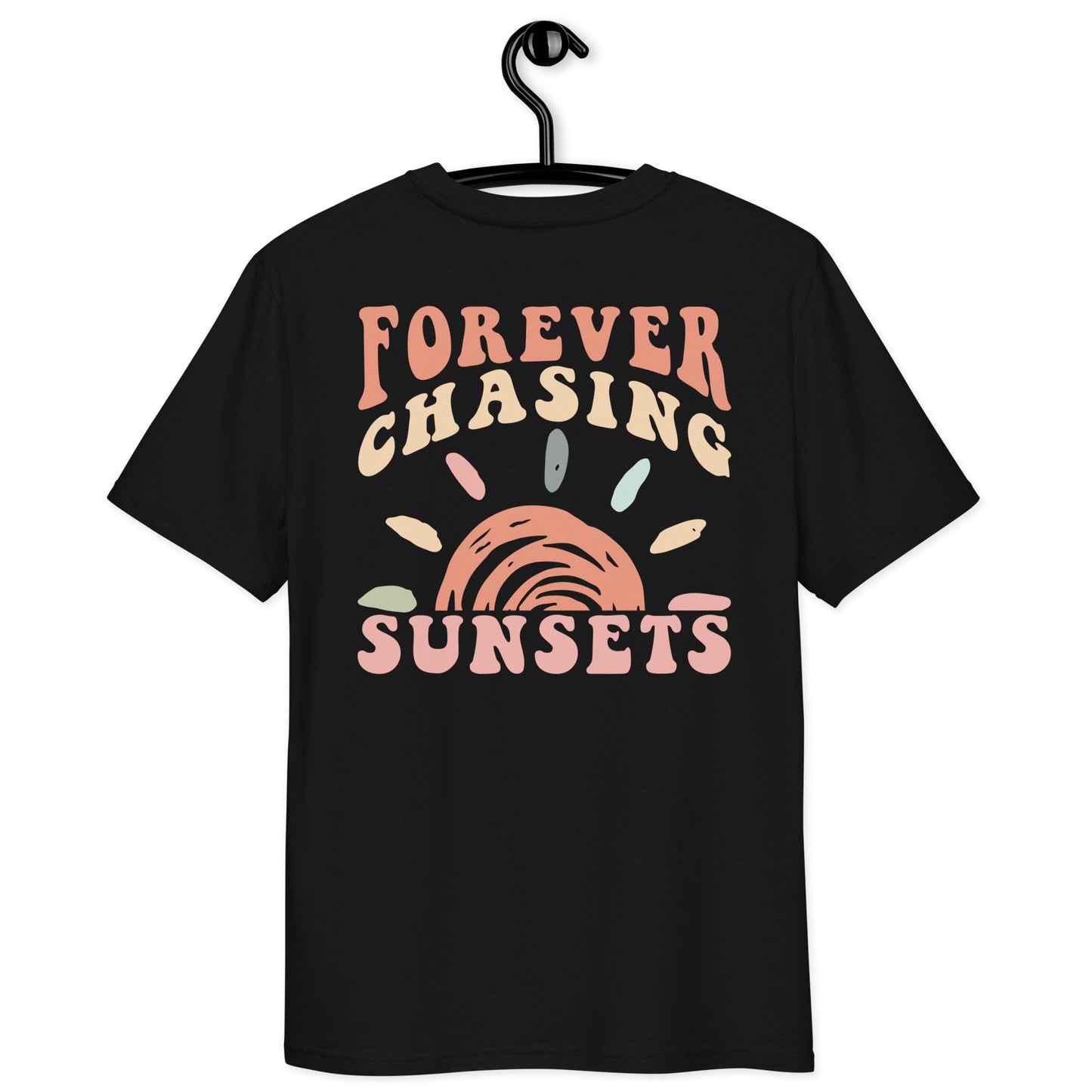 Unisex marškinėliai: forever chasing sunset 1