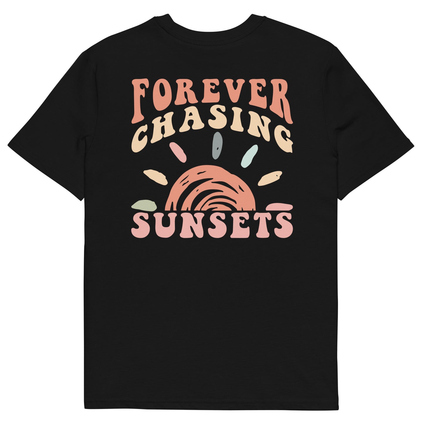 Unisex marškinėliai: forever chasing sunset 1