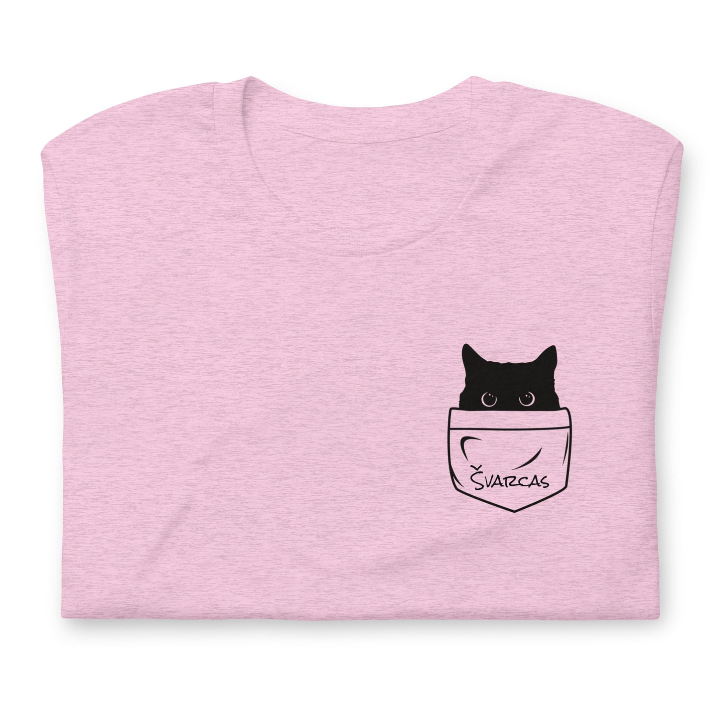 Personalizuoti unisex marškinėliai: Katinas kišenėje (comfort)
