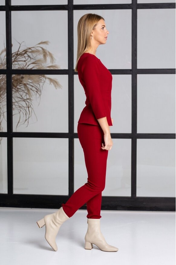 Sophisticated blouse, navy blue/milk white/brick red