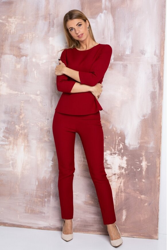 Sophisticated blouse, navy blue/milk white/brick red