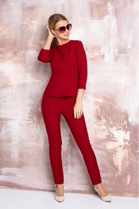 Sophisticated blouse, navy blue/milk white/brick red