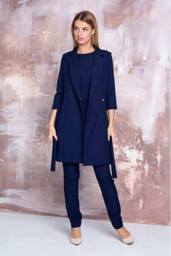Sophisticated blouse, navy blue/milk white/brick red