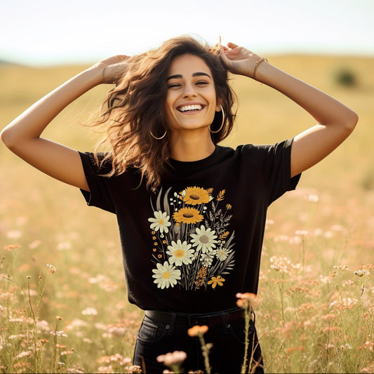 Organic cotton unisex t-shirt: Colorful and wild: Wildflowers