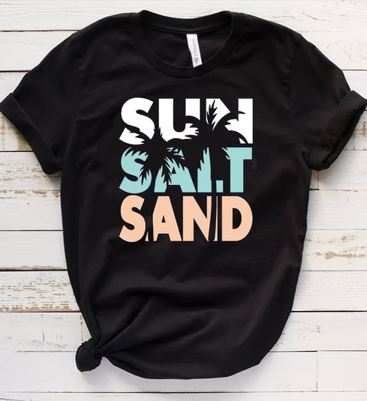 Unisex Holiday T-Shirt: Sun, Sand, Salt,