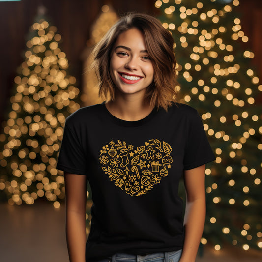 Unisex kalėdiniai marškinėliai: Kalėdų širdis