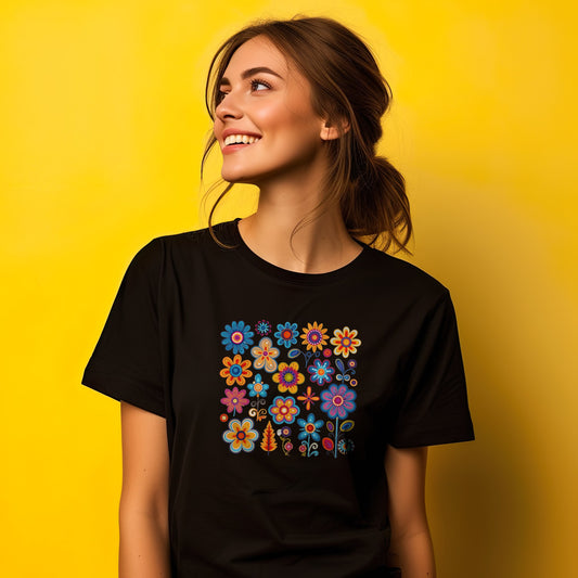 Unisex marškinėliai: pavienės gėlės