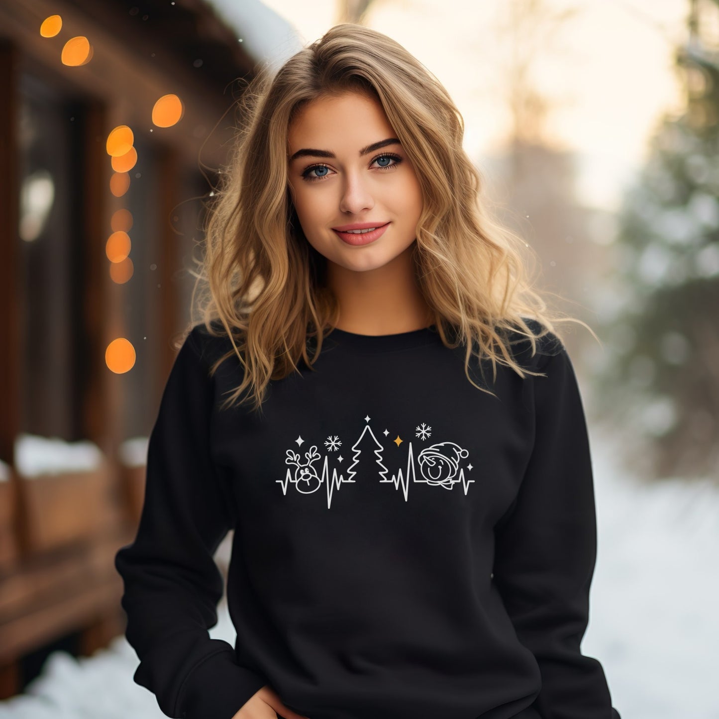 Unisex Christmas Sweater: Heartbeats of Christmas