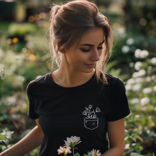 Unisex marškinėliai: Kišenė pievų gėlių