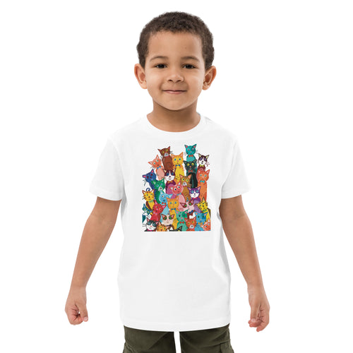 Kids' Organic Cotton T-Shirt: A Bunch of Cats