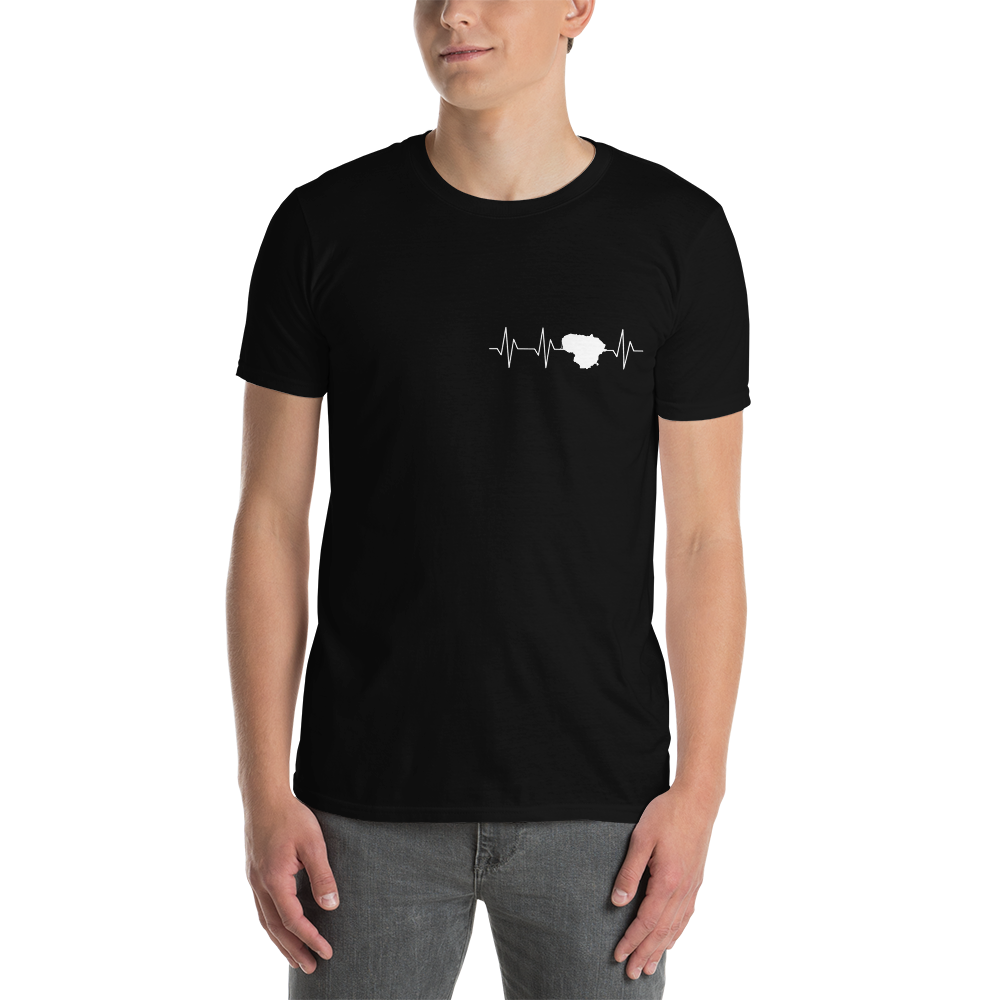 Unisex marškinėliai su Lietuvos širdies dūžiais