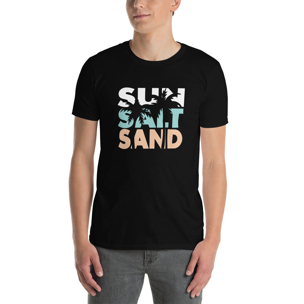 Unisex atostogų marškinėliai: Sun, Sand, Salt,