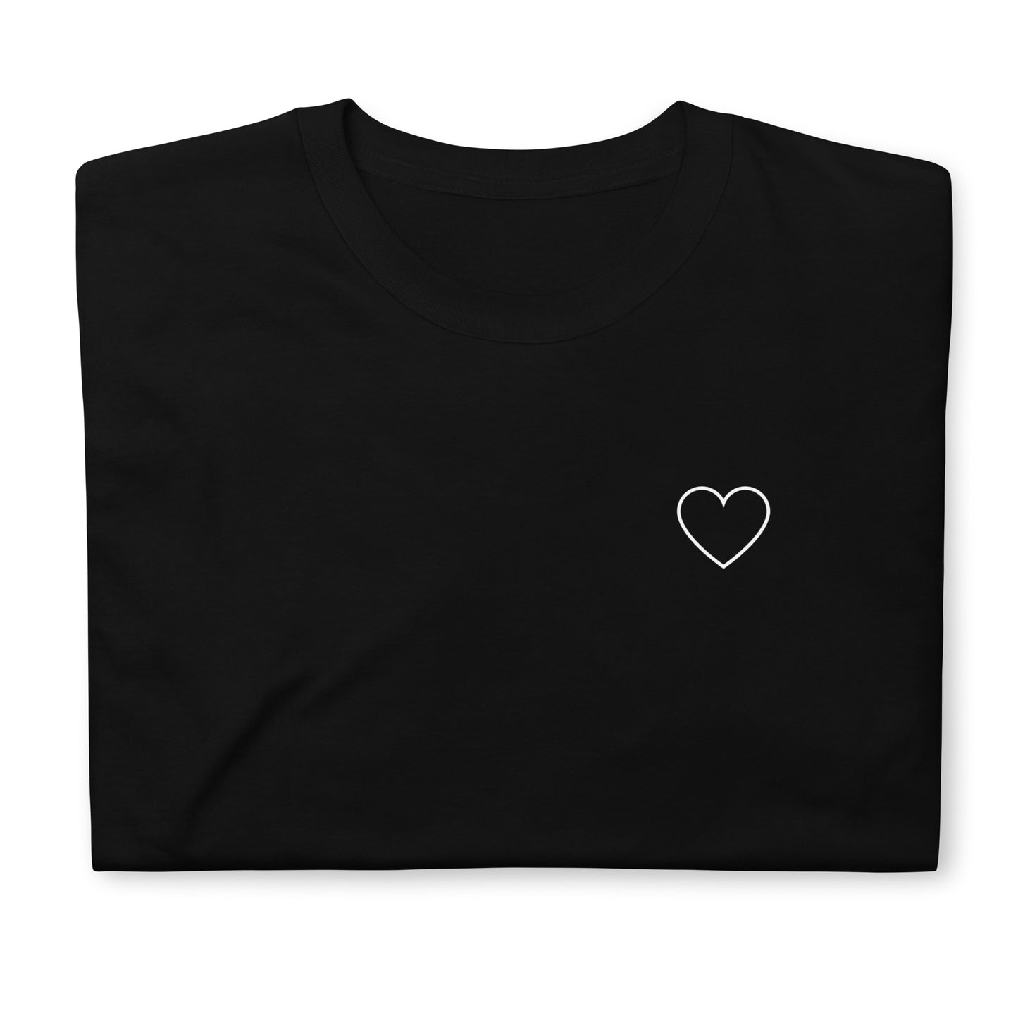 Unisex marškinėliai: Minimalistinė balta širdelė