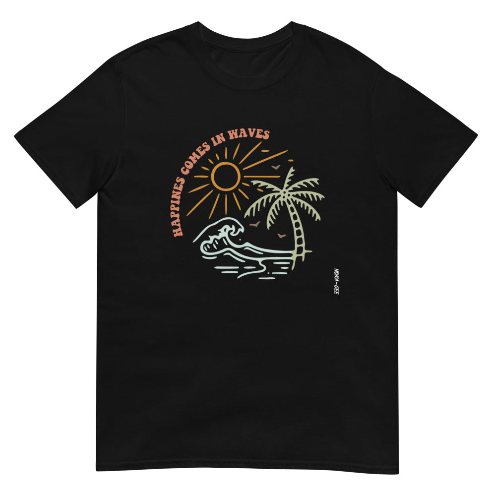 Unisex marškinėliai: happines comes in waves