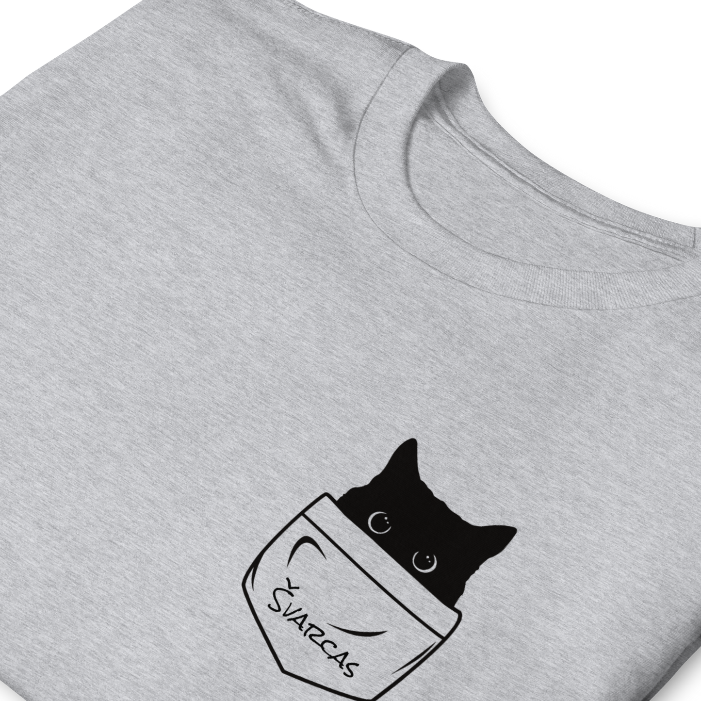Personalizuoti unisex marškinėliai: Katinas kišenėje (basic)