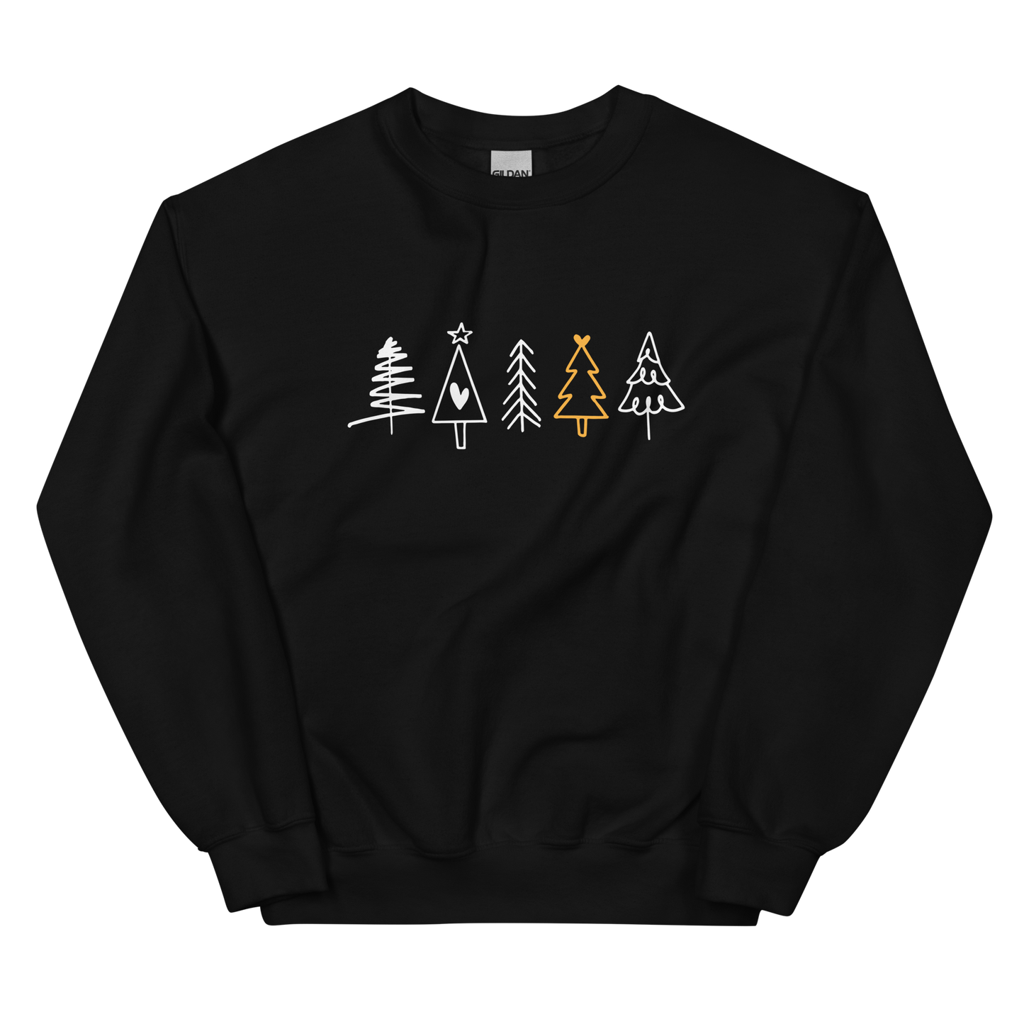 Unisex Christmas Sweater: Five Trees