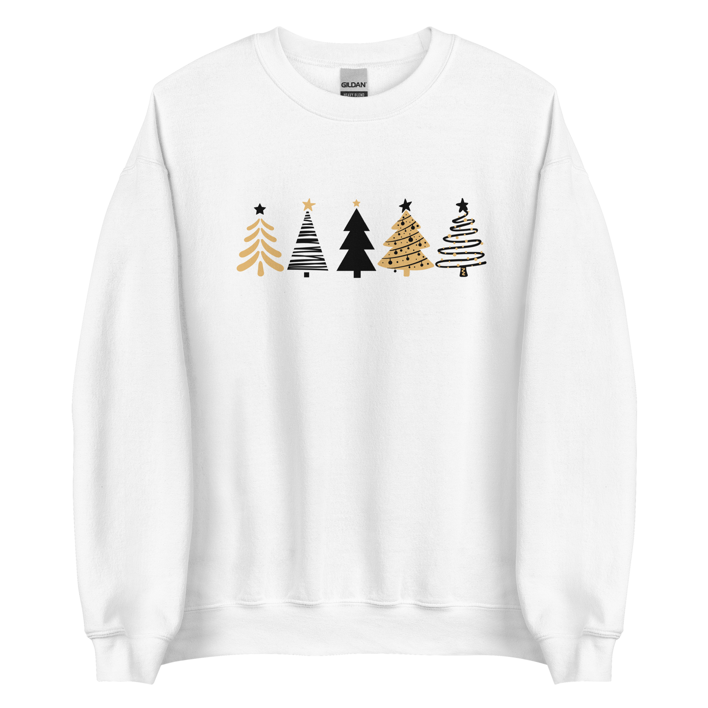 Unisex Christmas Sweater: Golden Trees
