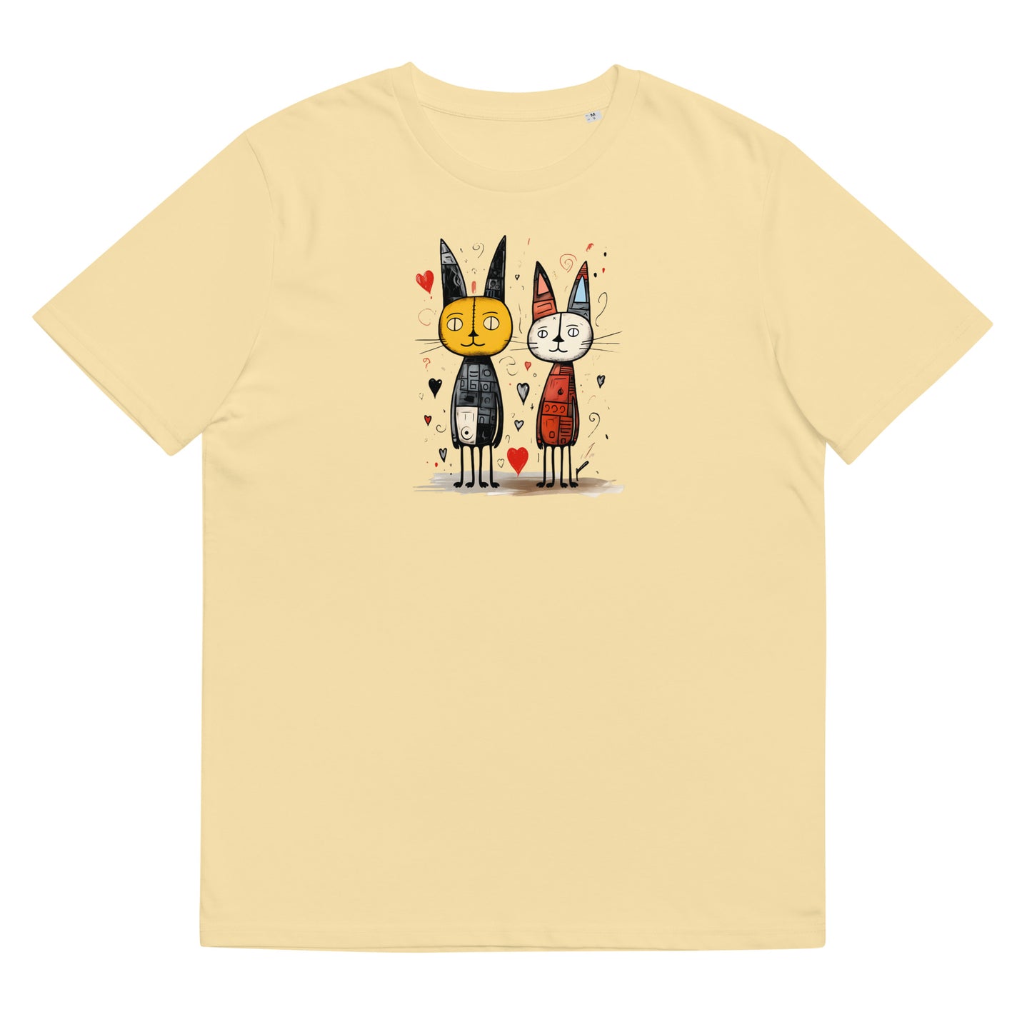 Organic cotton unisex t-shirt: two long-eared cats