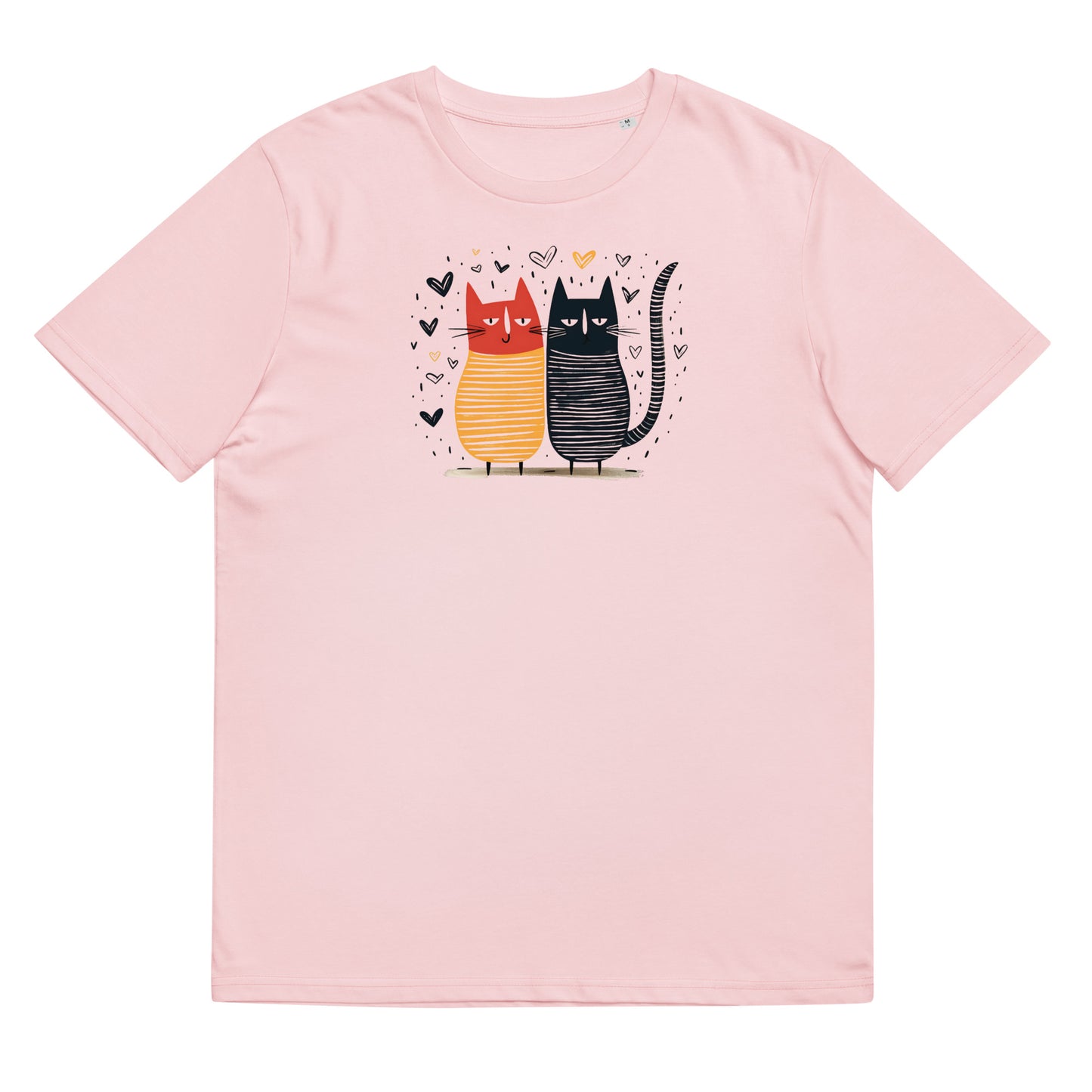 Organinės medvilnės unisex marškinėliai: Katinų pora