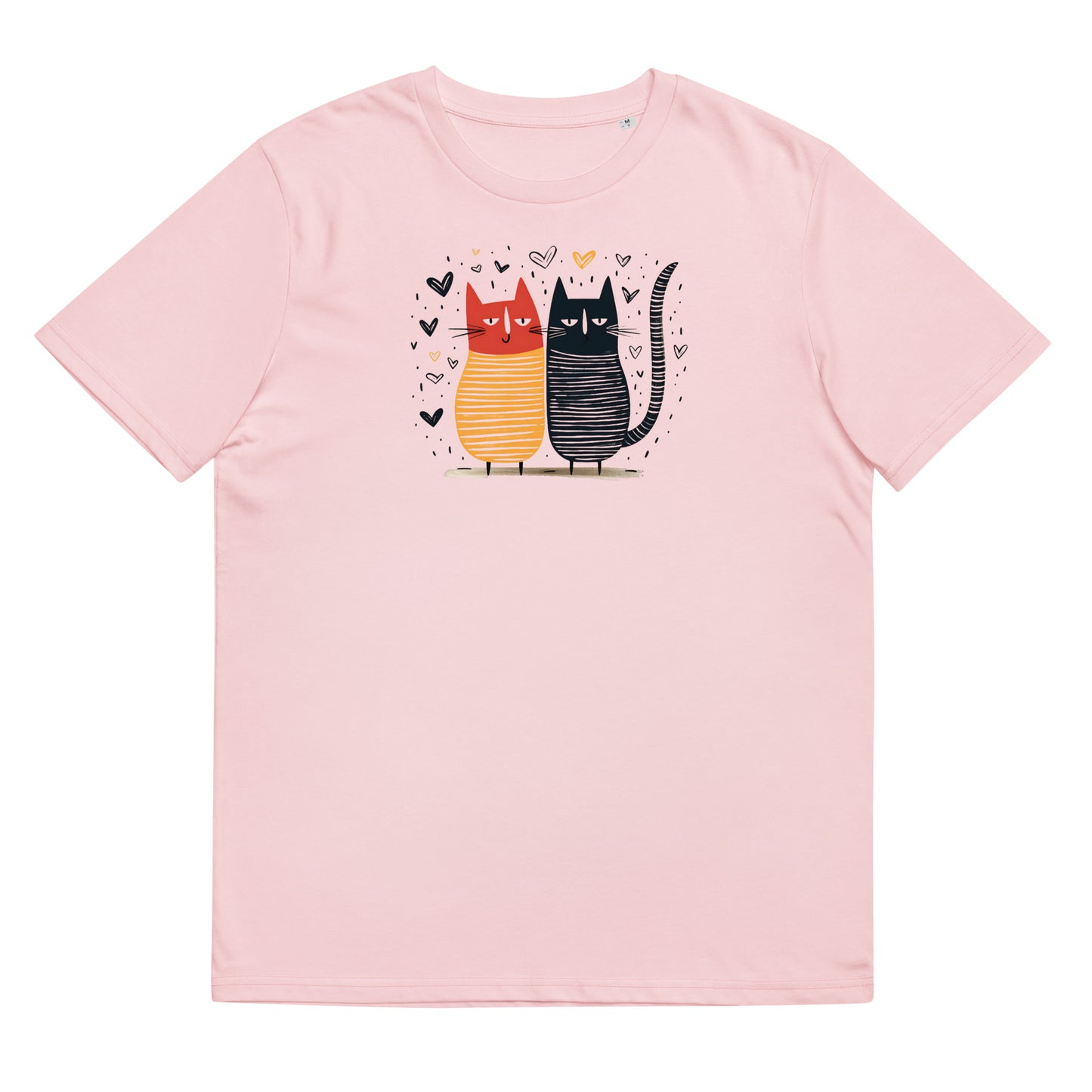 Organic cotton unisex t-shirt: Couple of cats