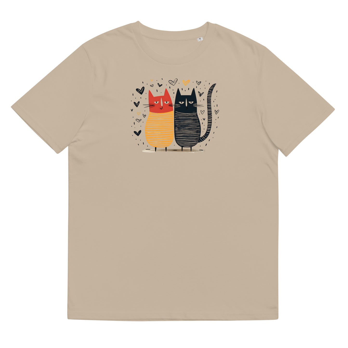 Organic cotton unisex t-shirt: Couple of cats