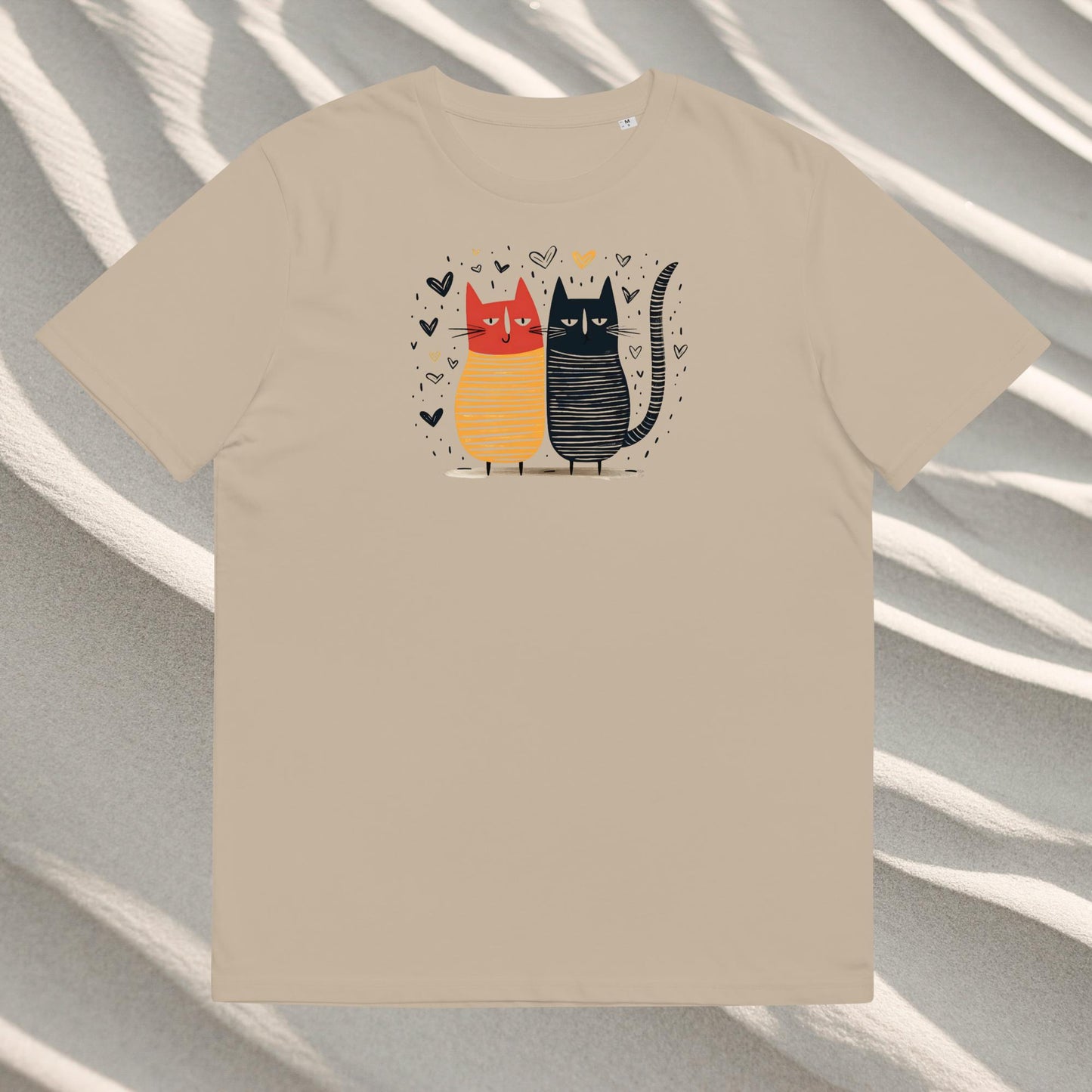 Organic cotton unisex t-shirt: Couple of cats