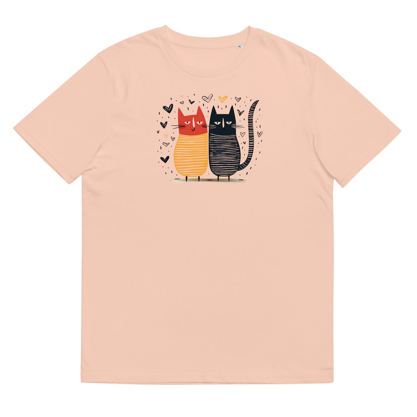 Organinės medvilnės unisex marškinėliai: Katinų pora