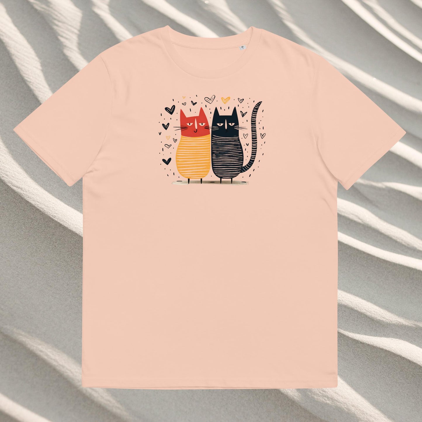 Organic cotton unisex t-shirt: Couple of cats