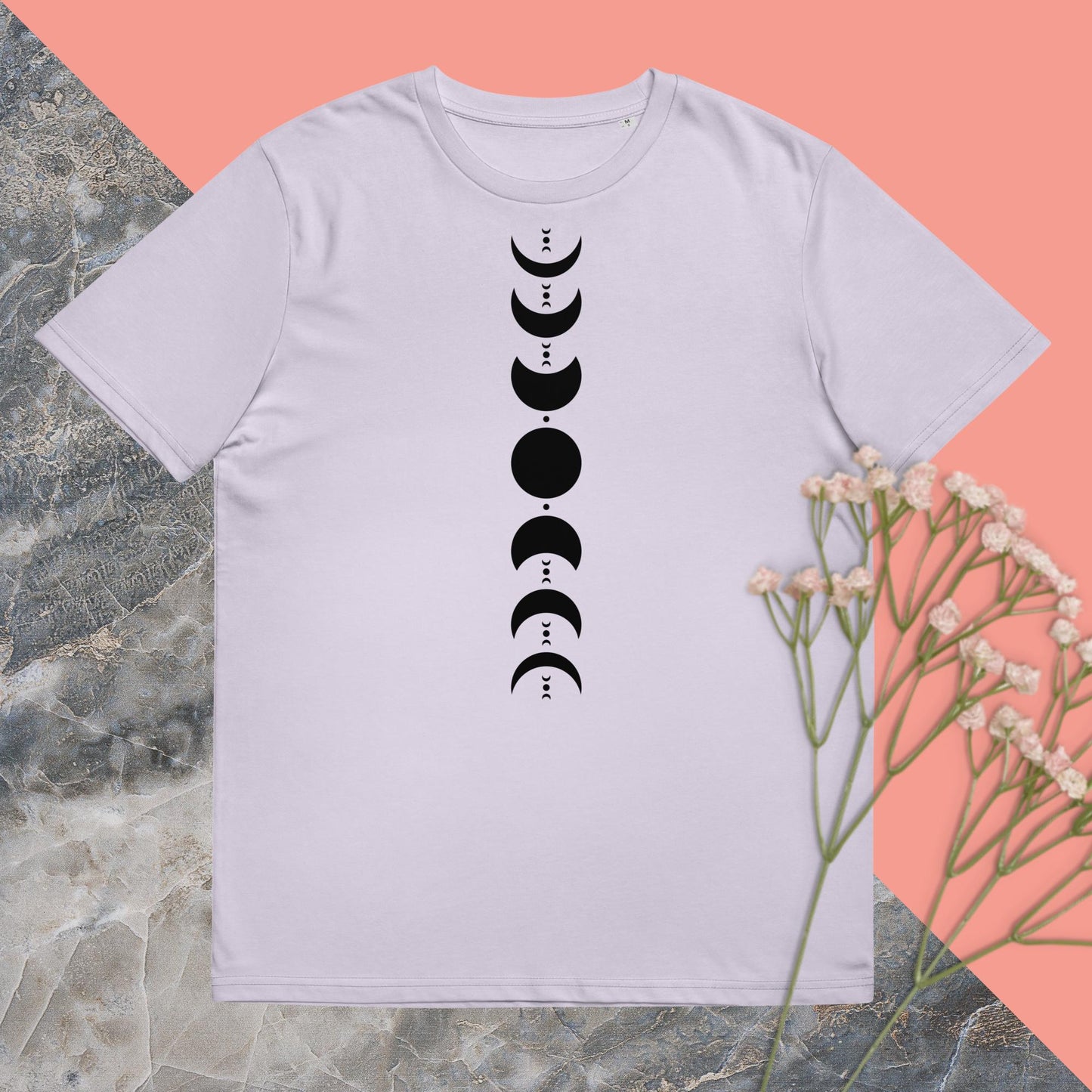 Organinės medvilnės unisex marškinėliai: Mėnulio fazės