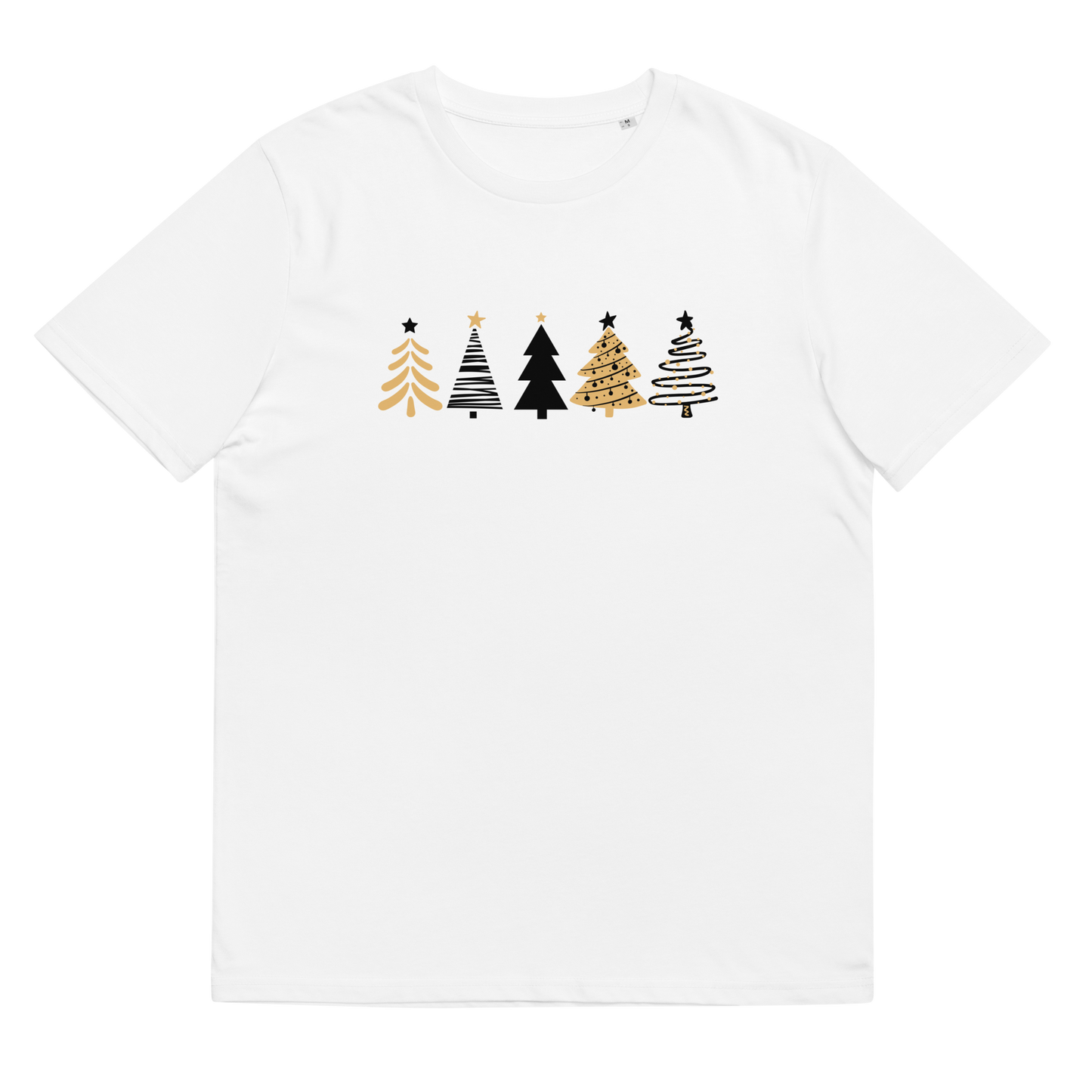 Organic Cotton Unisex T-Shirt: Golden Christmas Tree