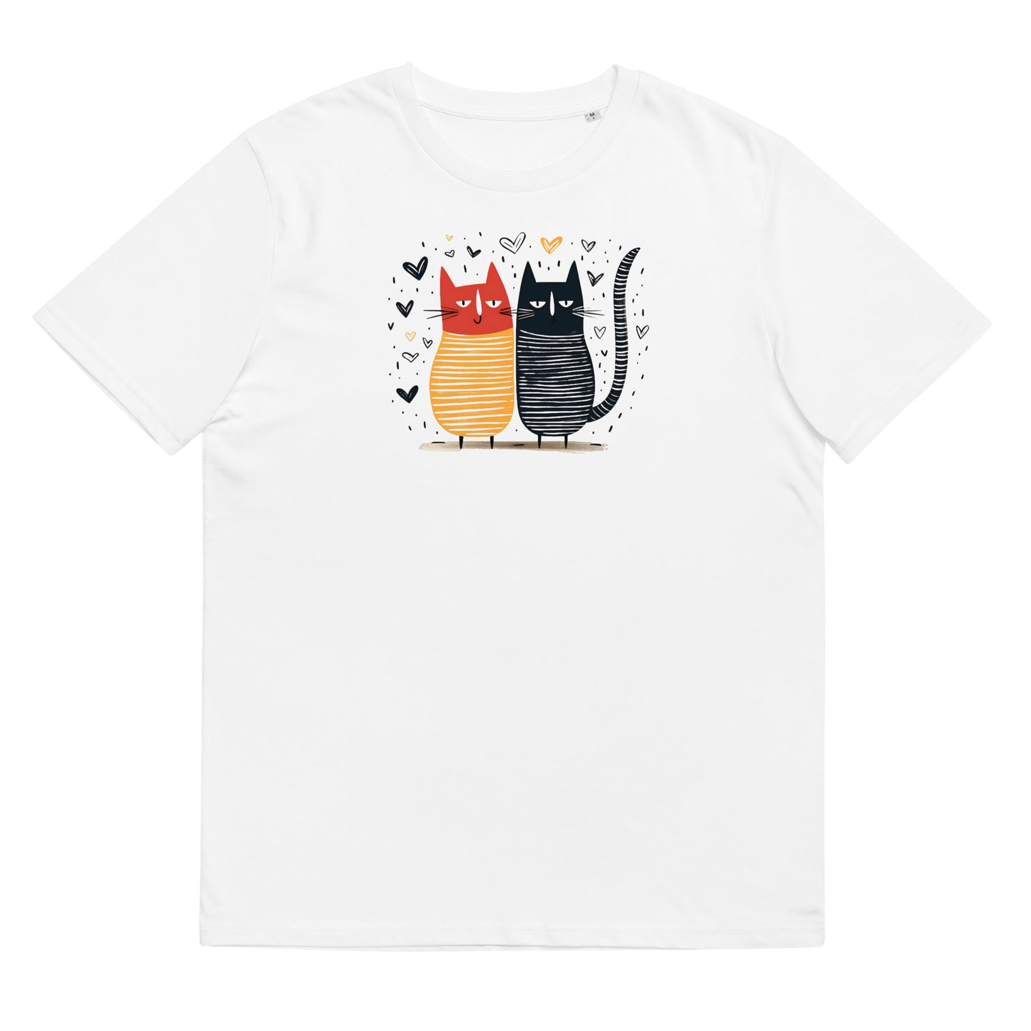 Organic cotton unisex t-shirt: Couple of cats