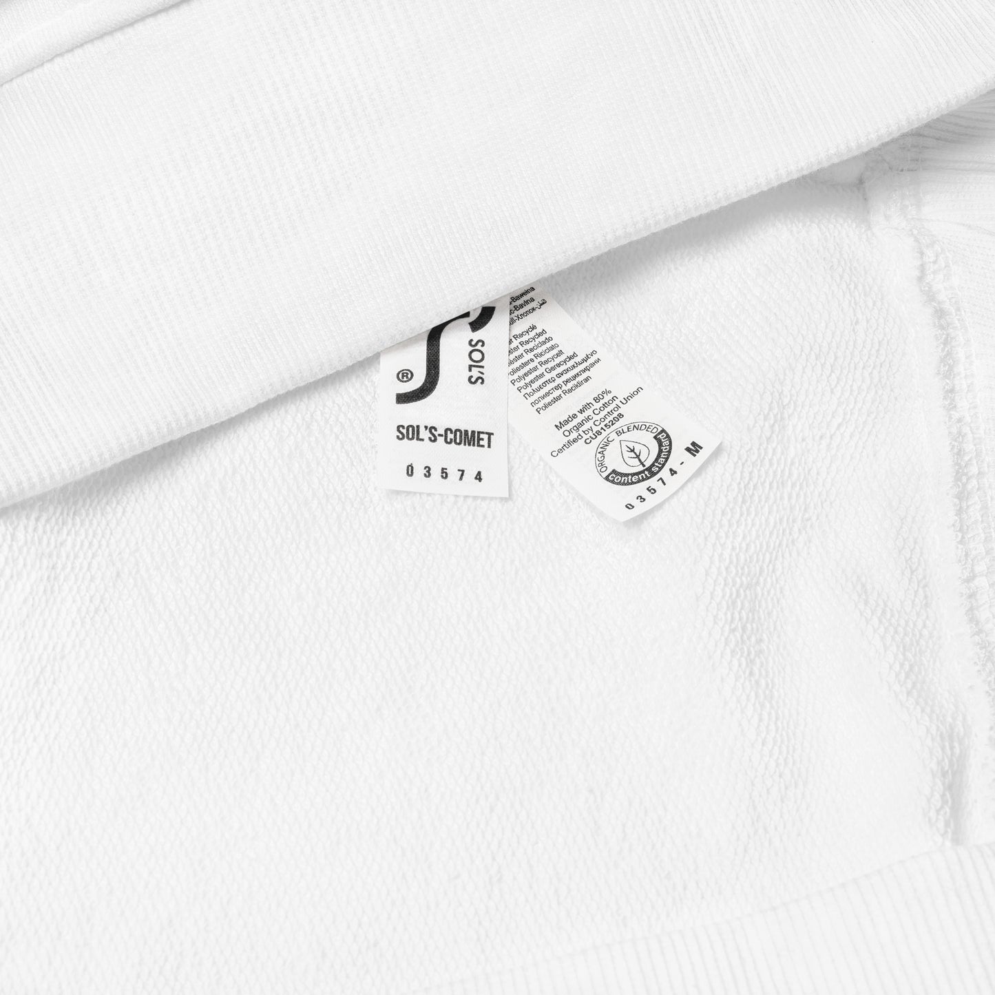 Organinės medvilnės unisex megztukas: Laugh, love, live