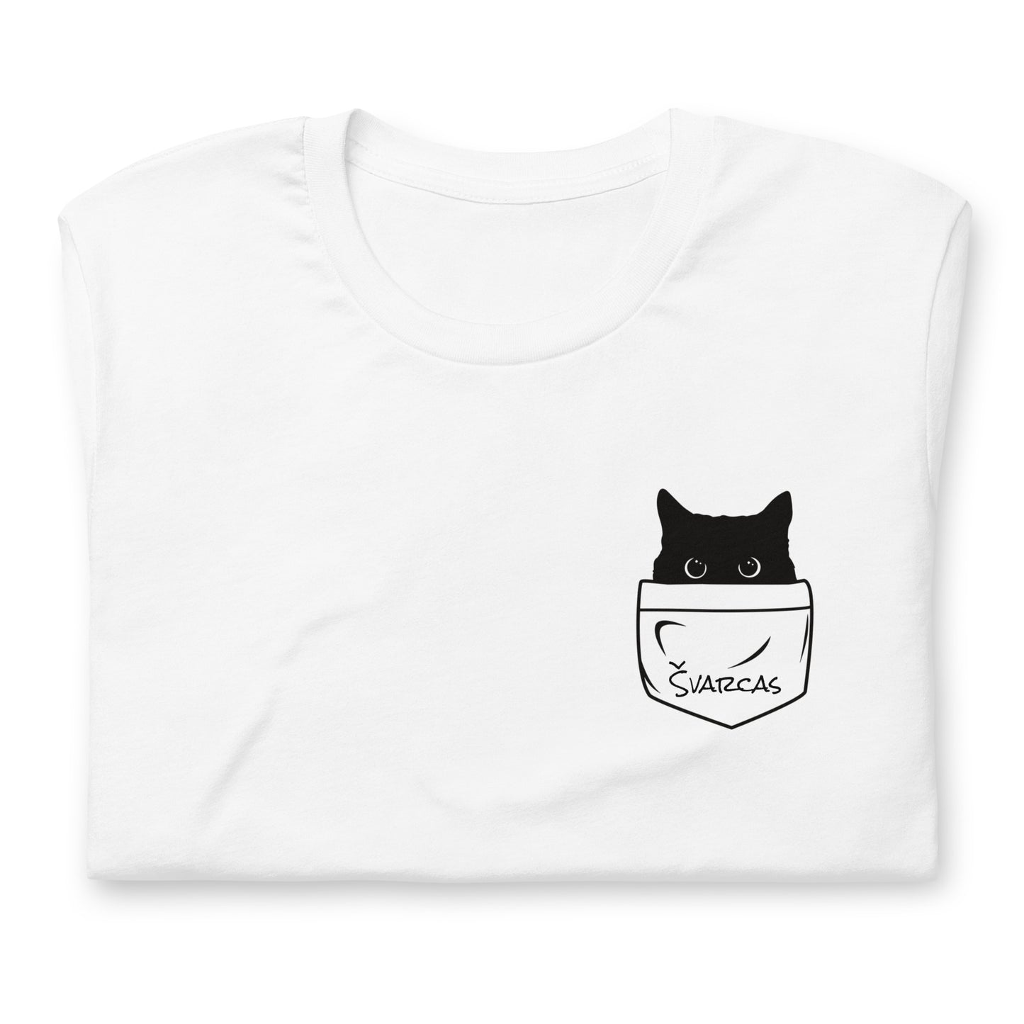 Personalizuoti unisex marškinėliai: Katinas kišenėje (comfort)