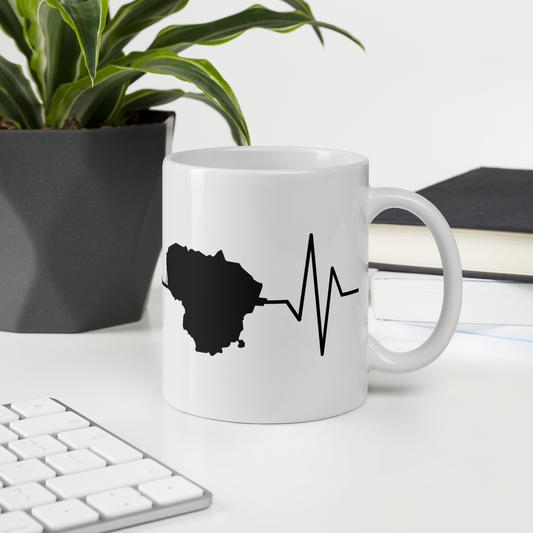 A mug with the heartbeat of Lithuania