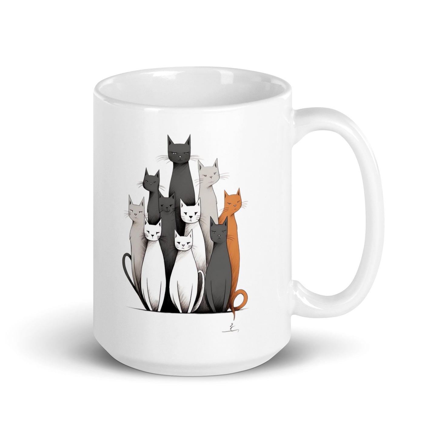 White glossy mug: Cats