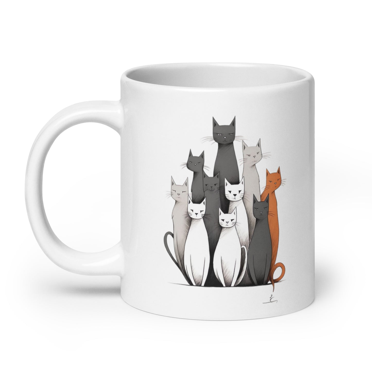 White glossy mug: Cats