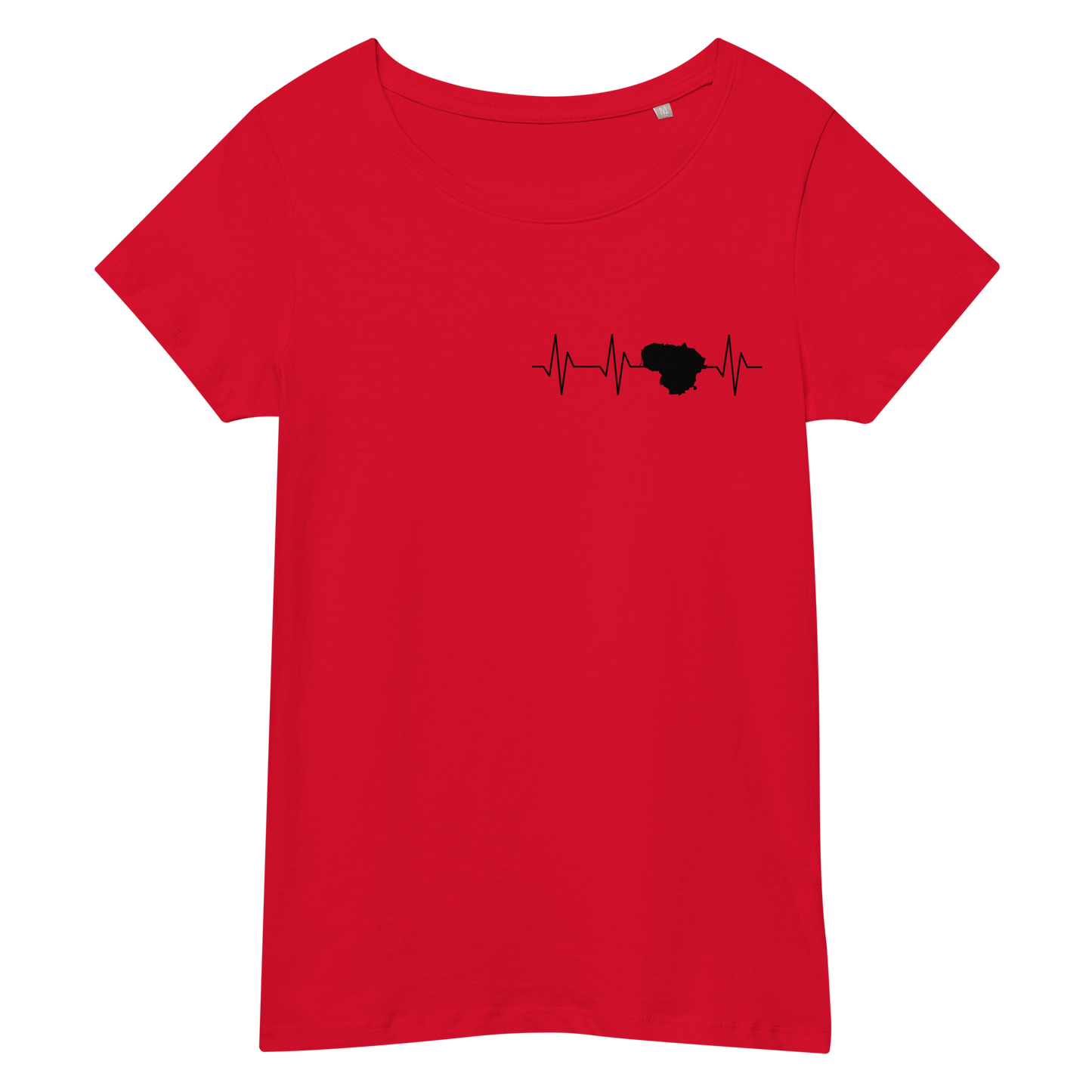 Moteriški prigludę marškinėliai su Lietuvos širdies dūžiais, įvairių spalvų