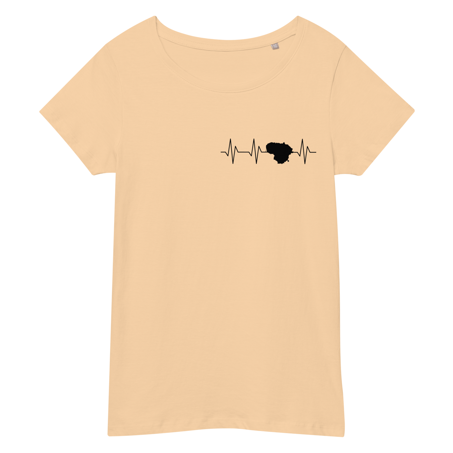 Women's fitted T-shirt with Lithuanian heartbeats, various colors