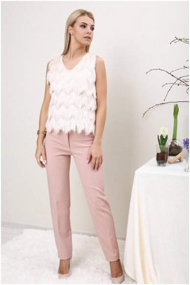 Stretchy classic pants, light pink, red brick, orange brick