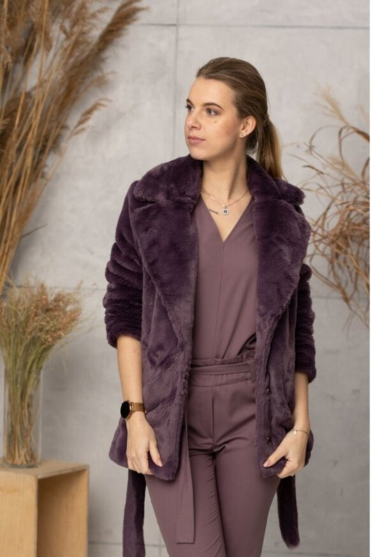 Purple fur coats